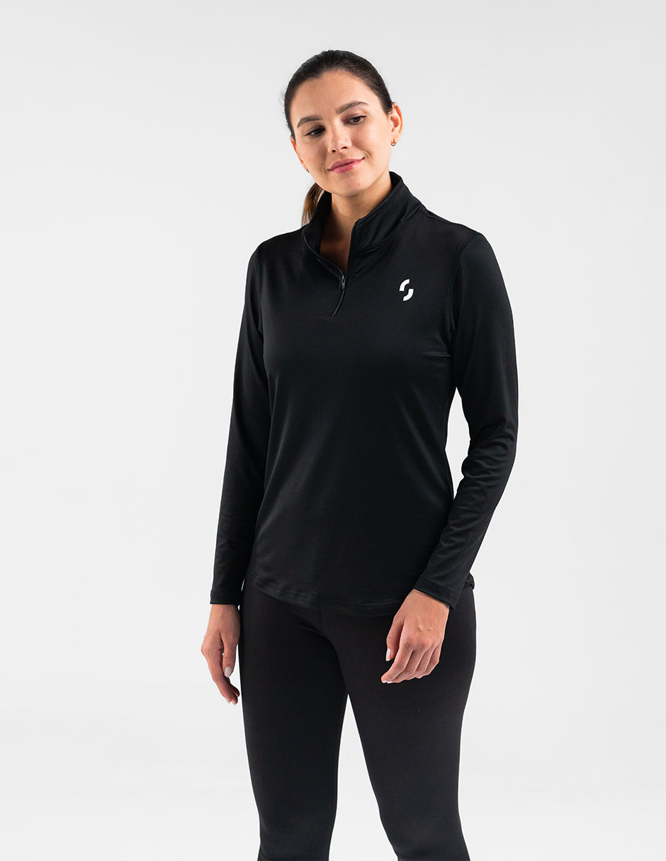 Zip Long Sleeve Negro Dama