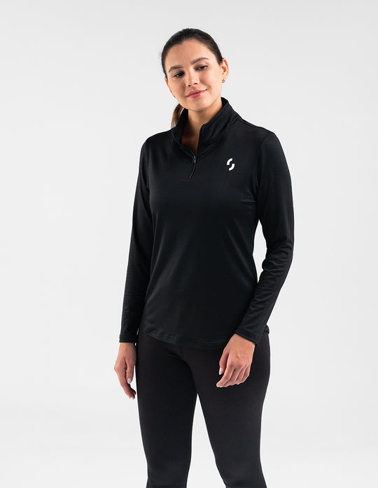 Zip Long Sleeve Negro Dama