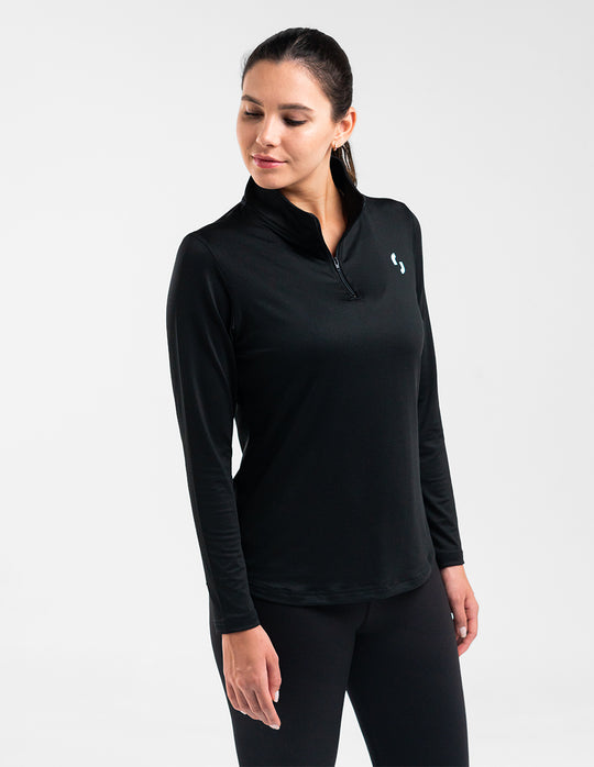 Zip Long Sleeve Negro Dama
