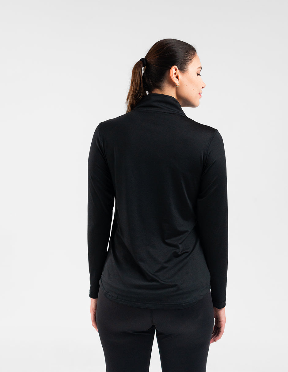 Zip Long Sleeve Negro Dama